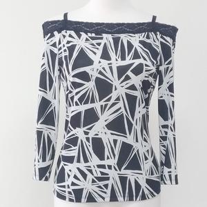 國標社交拉丁舞 Chacott幾何紋一字領上衣【CHA309122701】